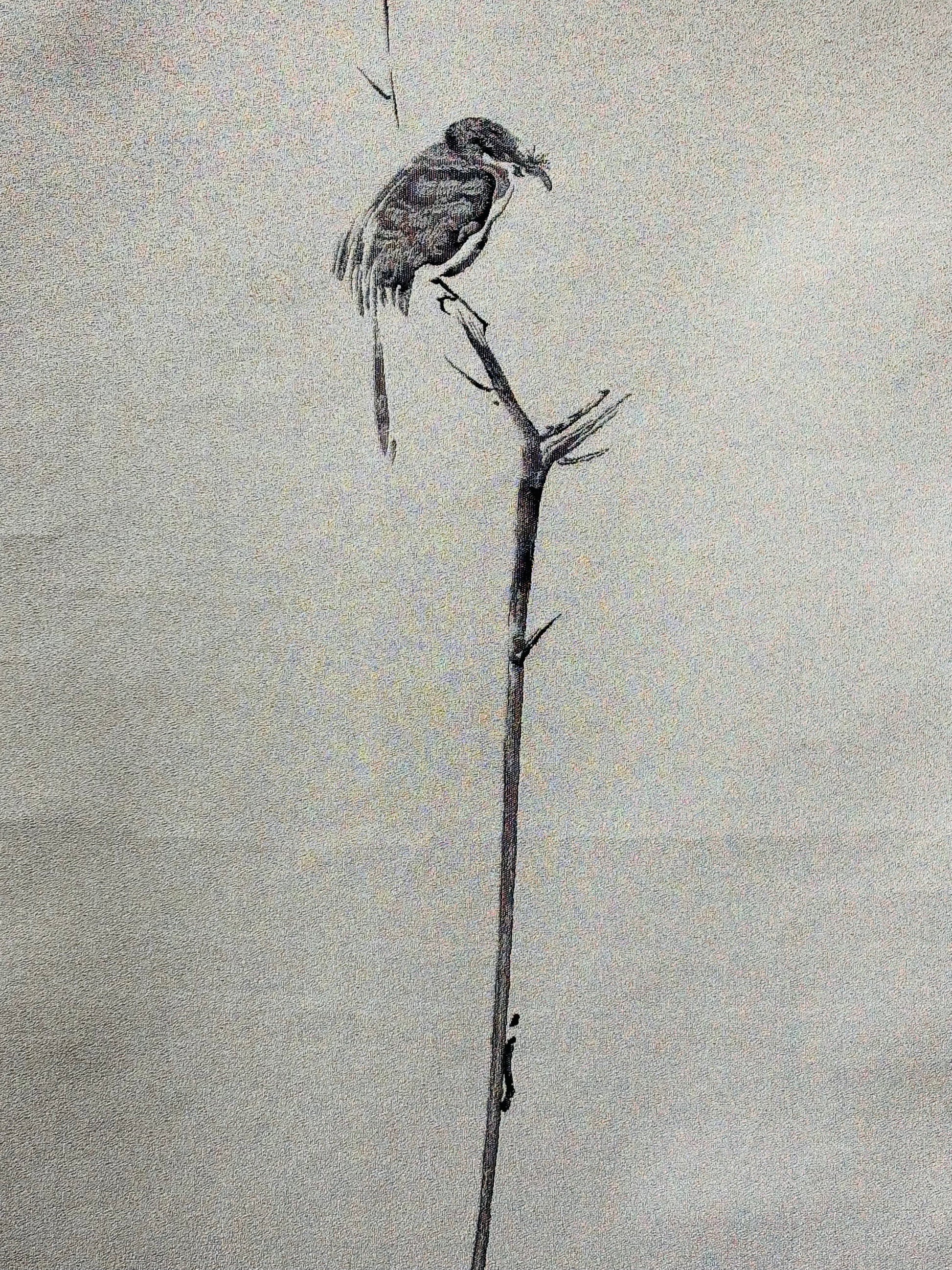 Musashi Miyamoto ink painting woven Kakejiku