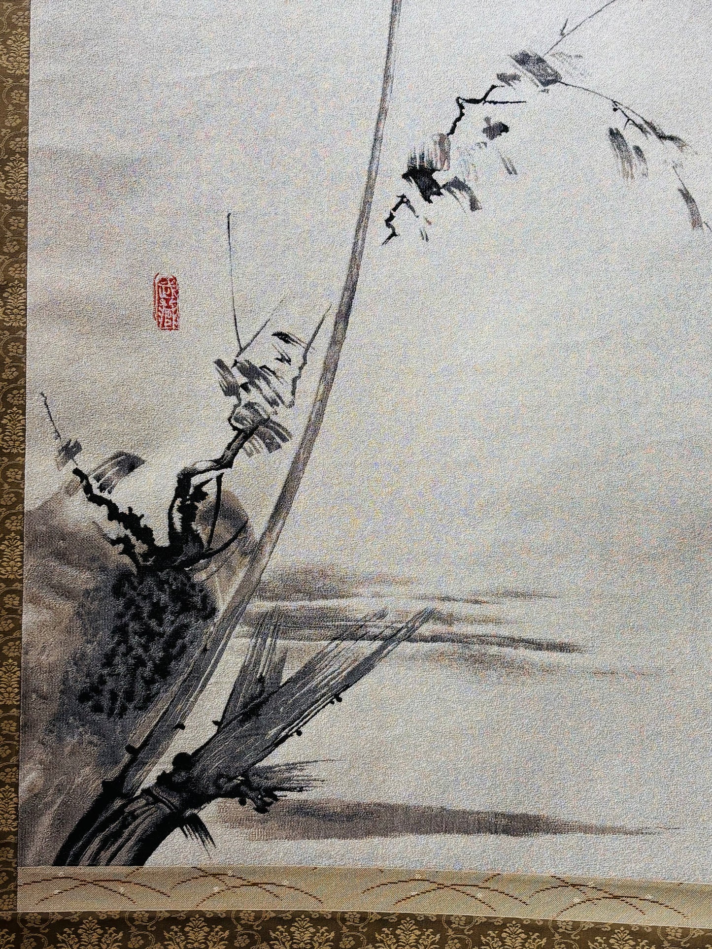 Musashi Miyamoto ink painting woven Kakejiku (bottom left)