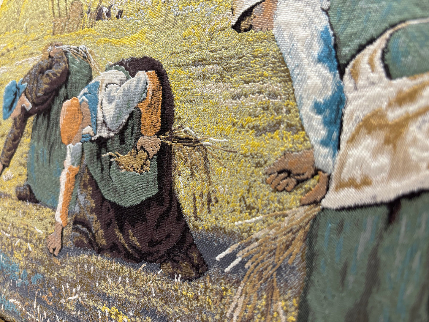 Nishijin Brocade Textile Artwork Millet's "The Gleaners" detail