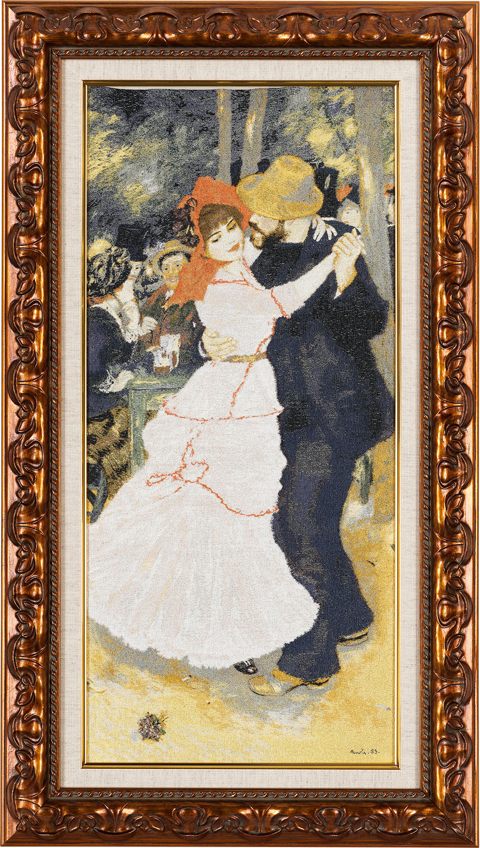 Nishijin Brocade Textile Artwork Renoir "Dance at Bougival"