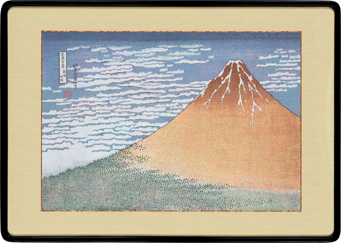 Nishijin Luxury Textile Artwork Fine Wind, Clear Morning (Hokusai, Thirty-Six Views of Mt. Fuji)