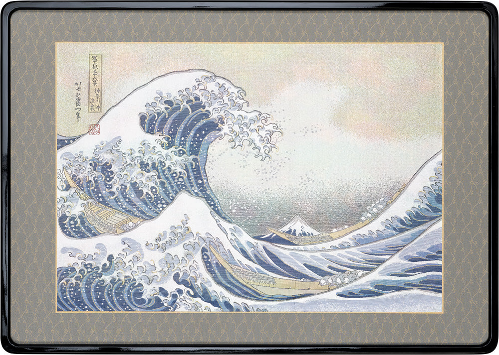 Nishijin Luxury Ukiyo-e Textile Artwork The Great Wave off Kanagawa (Hokusai, Thirty-Six Views of Mt. Fuji)