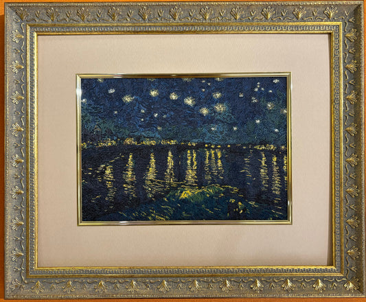 Nishijin Textile Artwork Small Van Gogh "Starry Night Over the Rhône "
