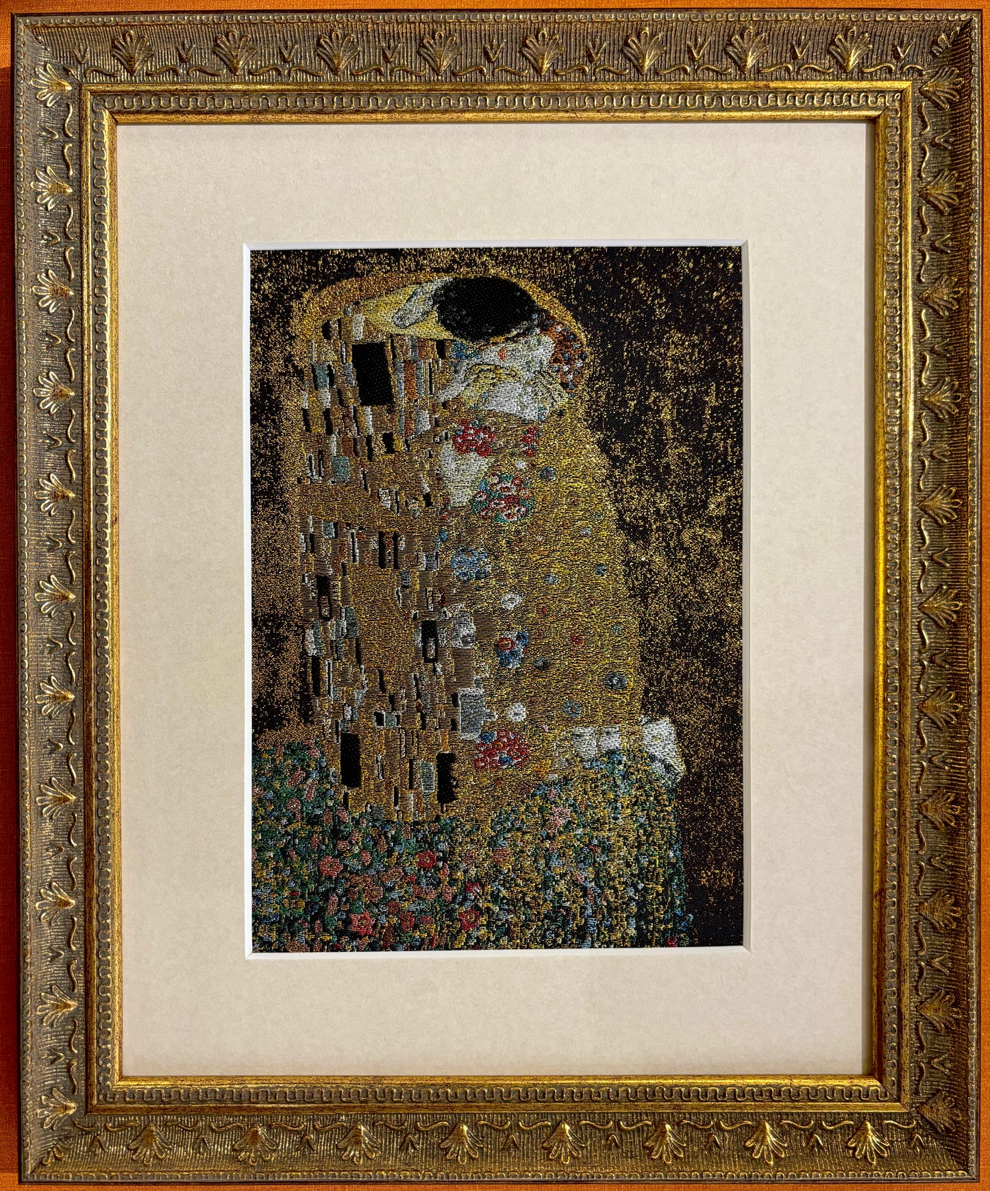 Nisjijin Textile Artwork Small Klimt "The Kiss"