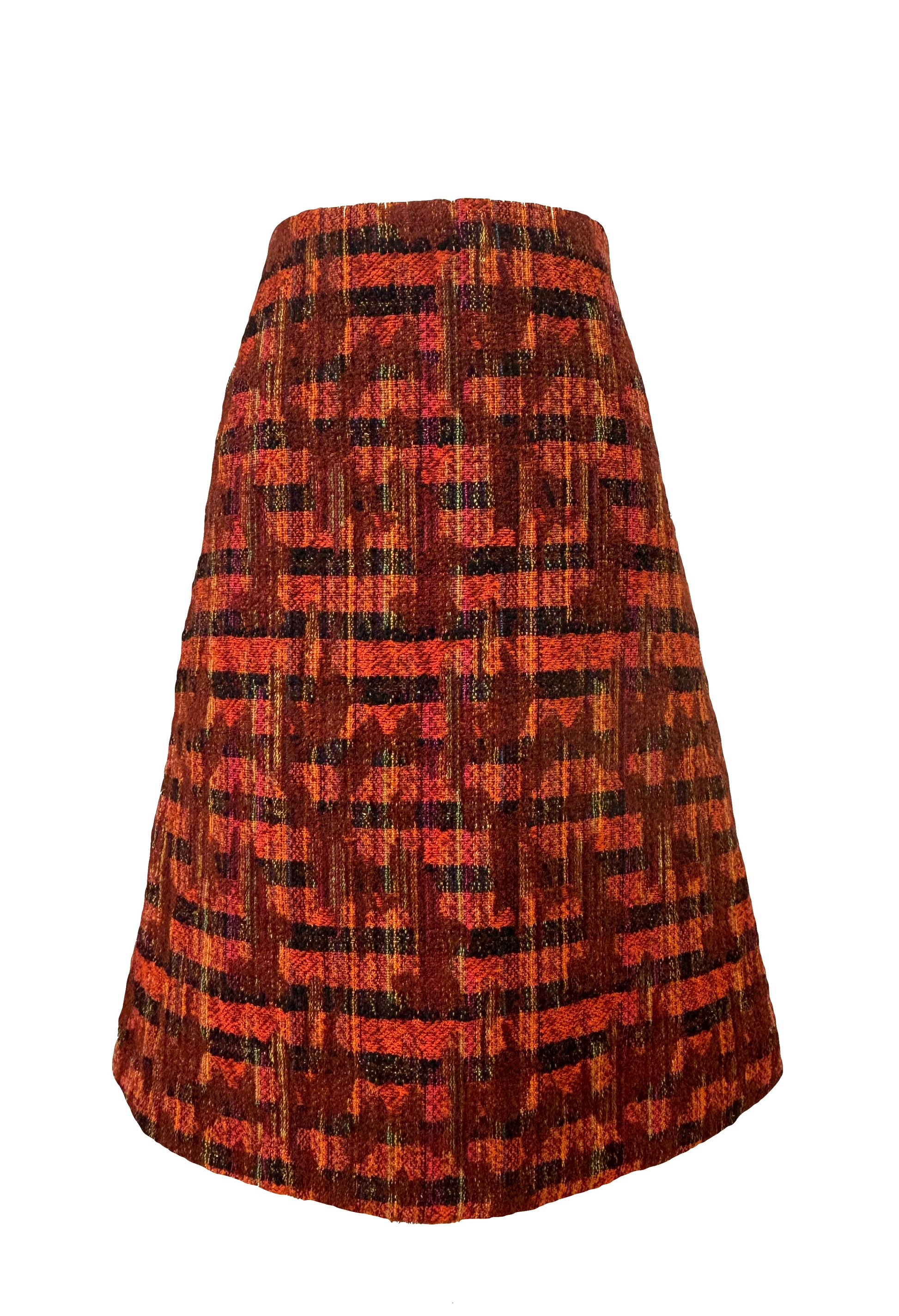 Rui Couture Elegant Orange Tweed Skirt
