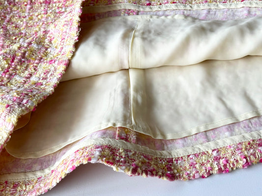 Rui Couture Elegant Tweed Skirt  pink