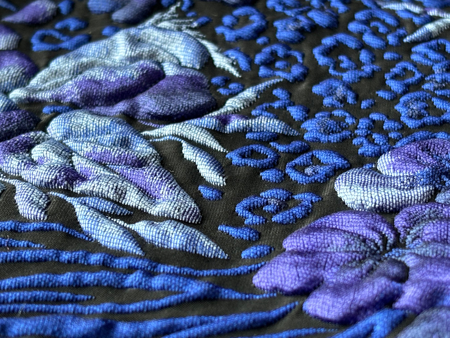 Rui Couture Jacquard Skirt Blue Elegance  close up