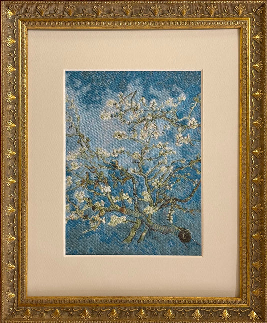 Nishijin ultra-fine woven Artwork (small): Van Gogh "Blooming Almond Tree Branch"