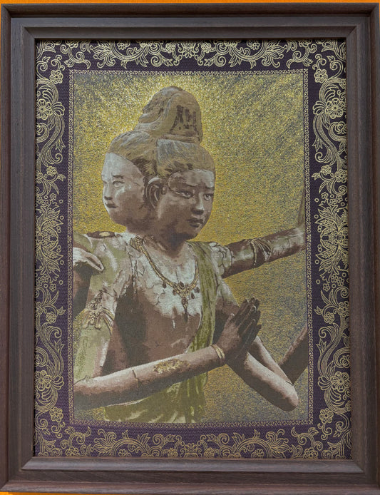 Nishijin ultra-fine woven Artwork (small):  Aśura Statue