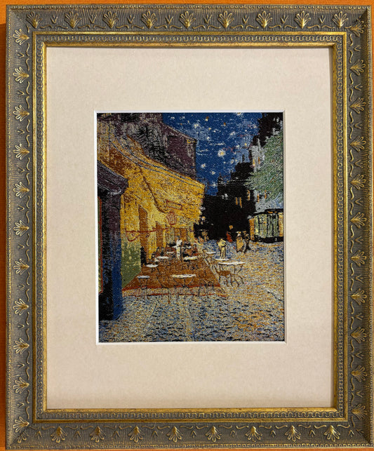 Nishijin ultra-fine woven Artwork (small): Van Gogh "Night Cafe Terrace"