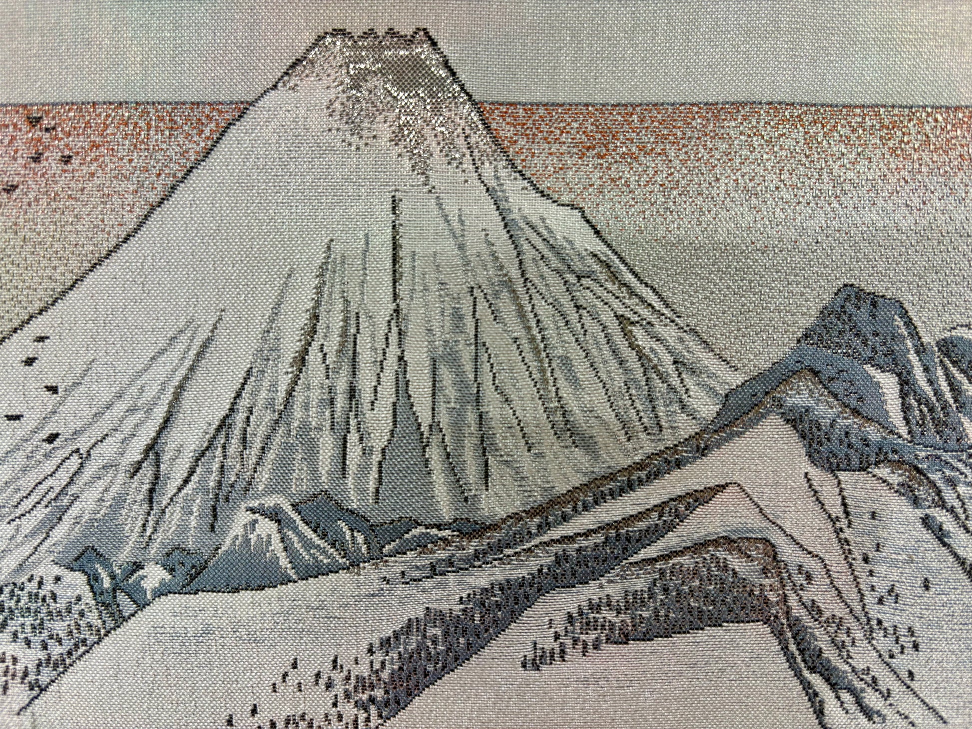 Nishijin Brocade Textile Artwork Fifty-Three Stations of the Tokaido: Hara detail