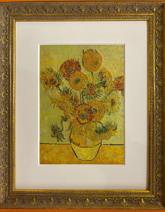 Nishijin Textile Artwork Small Gogh "Sunflower"