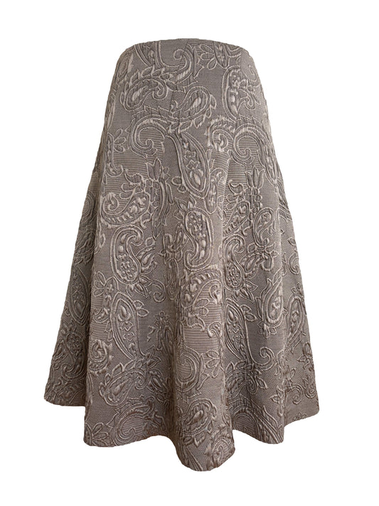 Rui Couture Jacquard Flared Skirt Greige