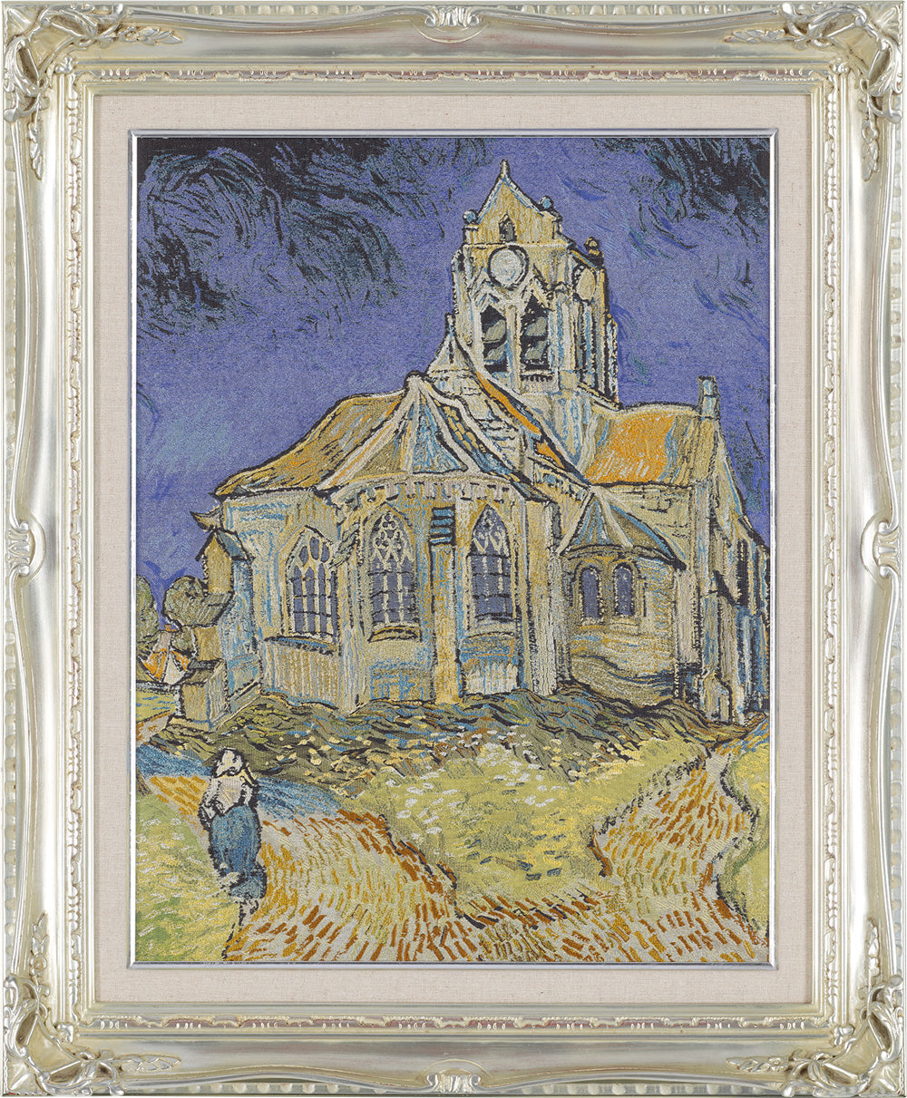 Nishijin Brocade Textile Artwork Van Gogh "Church of Auvers"