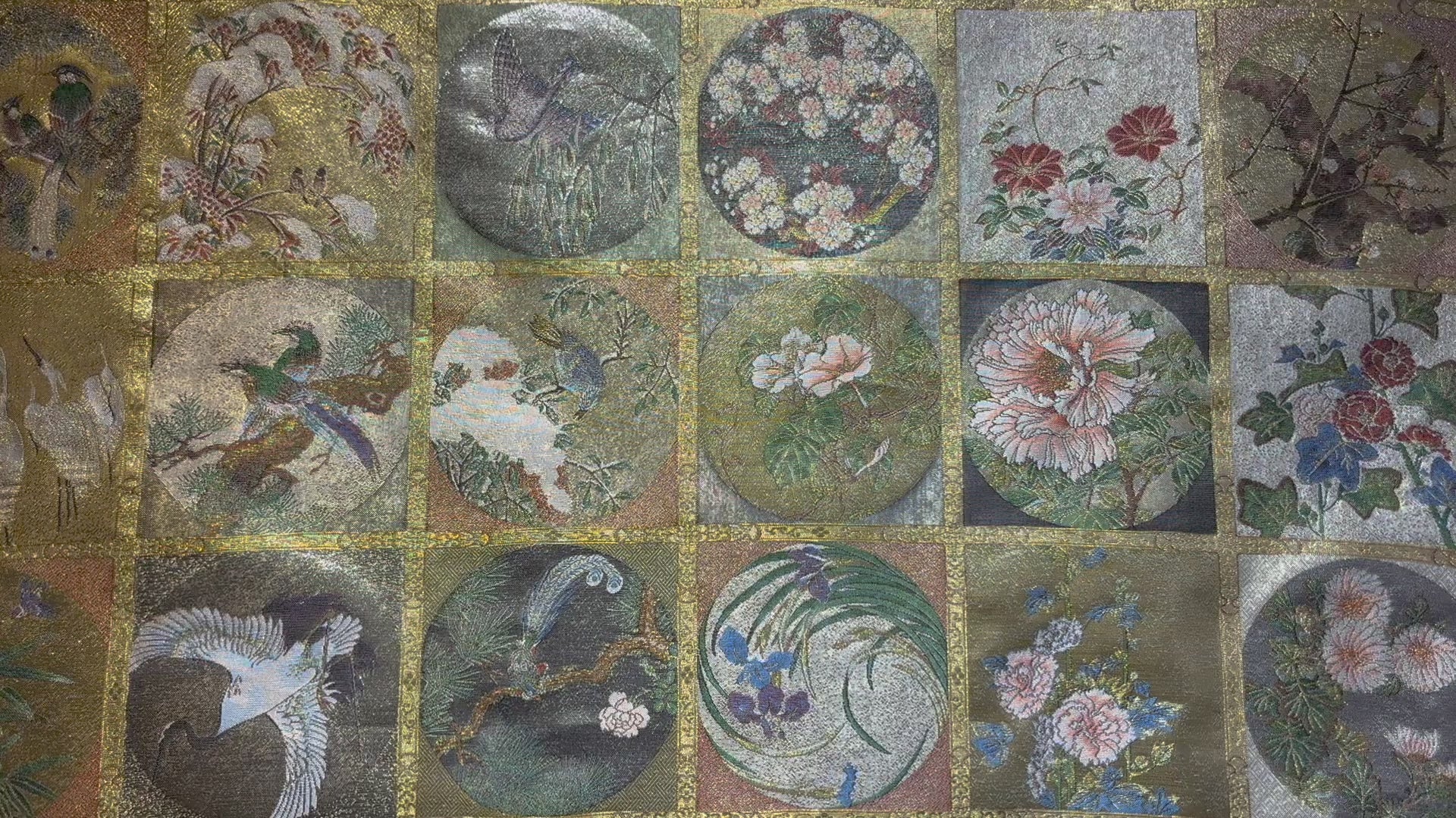 Nishijin Luxury Obi Tapestry Ceiling Pattern at the Sanshokaku of Heiheiji Temple 2